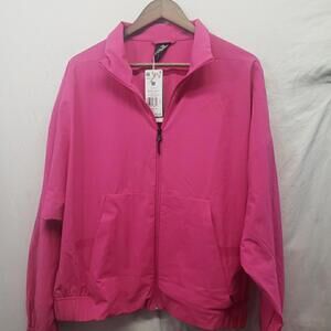 Womens Adidas Fuschia Jacket Medium NWT Full Zip Wind Breaker Reflective Jacket